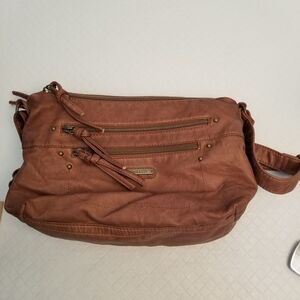 Stone & Co. USA Over The Shoulder/Crossbody Purse Bag Faux Leather Brown
